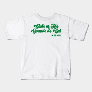 State of Rio Grande do Sul: Eu amo o Brasil - I love Brazil Kids T-Shirt